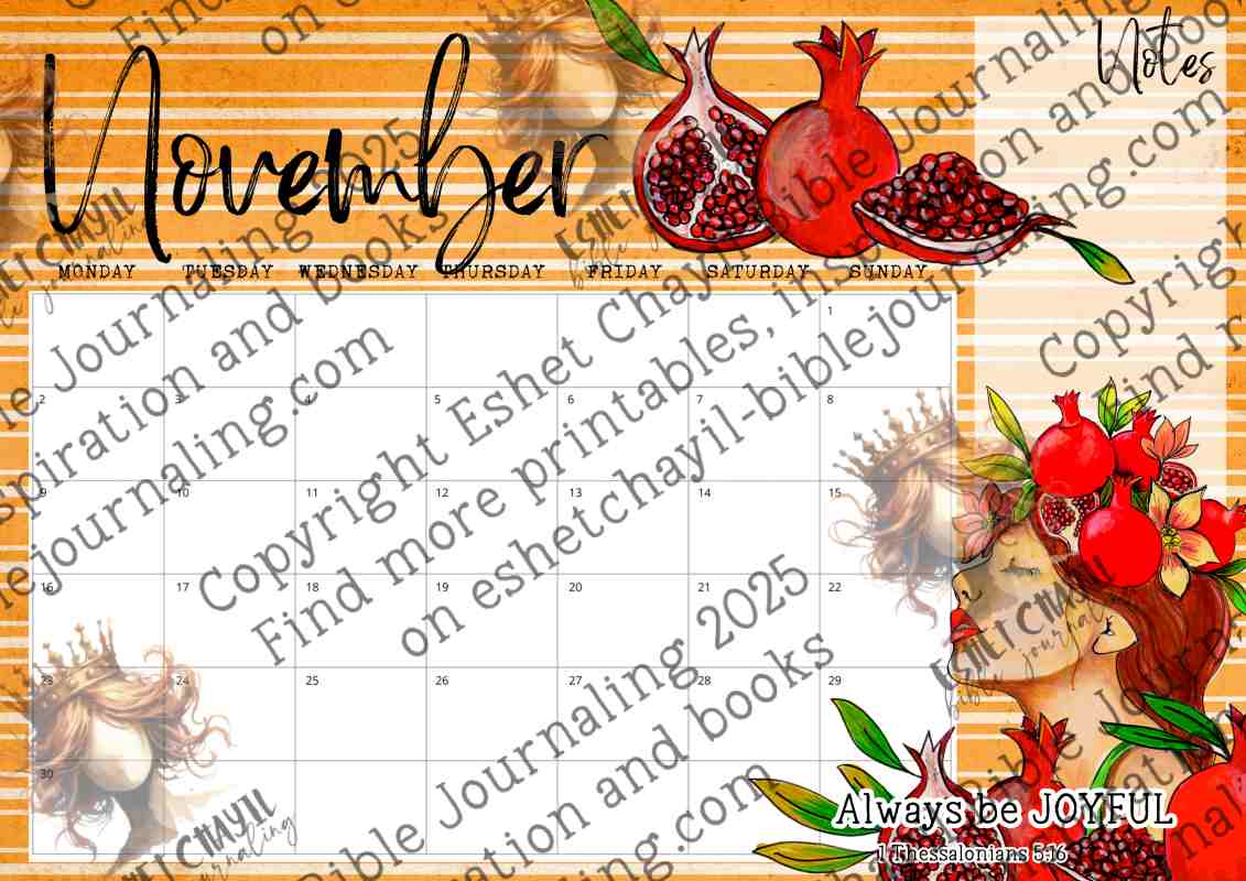 A Joyful 2026 - Printable Calendar up to A3 with Hand drawn Illustrations