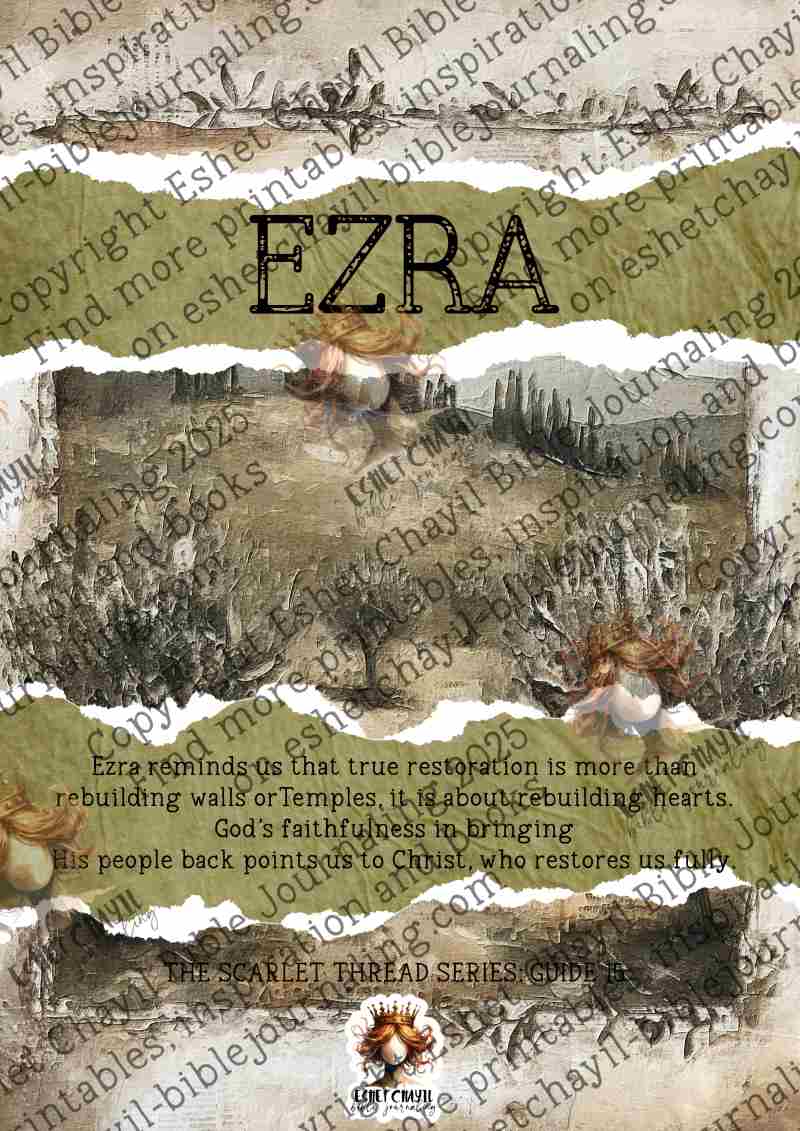 The Scarlet Thread: Ezra Bible Book Summary -  A Bible Study Guide and Printable Ebook, Bible Journaling, Bible Study Guide