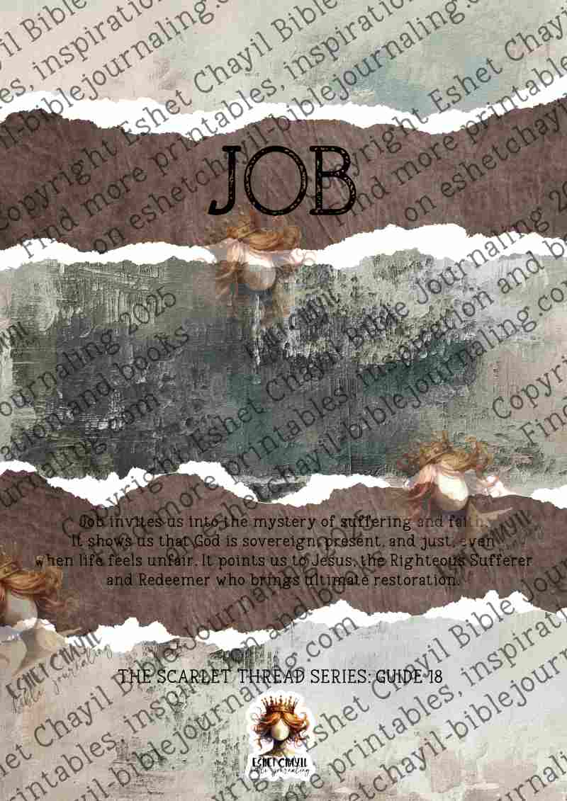 The Scarlet Thread: Job Bible Book Summary -  A Bible Study Guide and Printable Ebook, Bible Journaling, Bible Study Guide