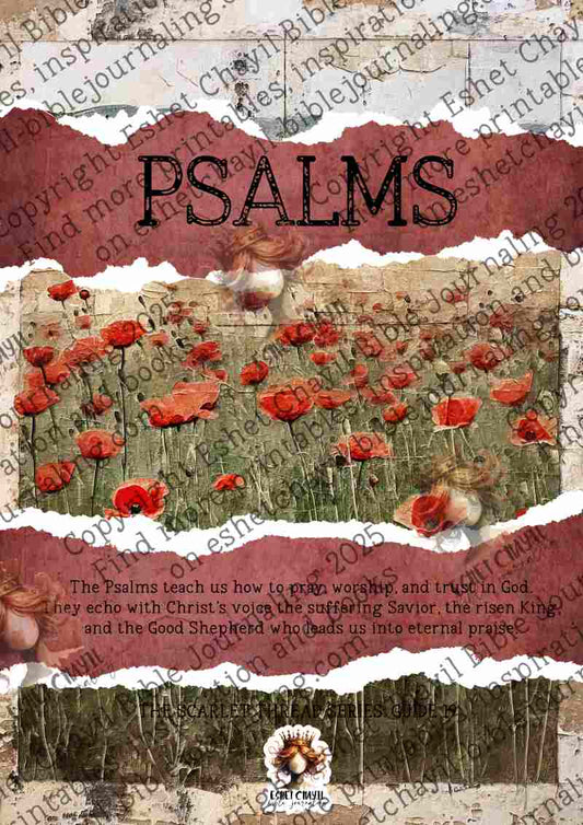 The Scarlet Thread: Psalms Bible Book Summary -  A Bible Study Guide and Printable Ebook, Bible Journaling, Bible Study Guide