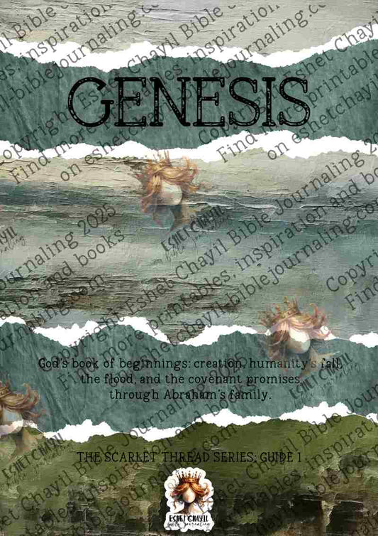 The Scarlet Thread: Genesis Bible book Summary -  A Bible Study Guide and Printable Ebook, Bible Journaling, Bible Study Guide