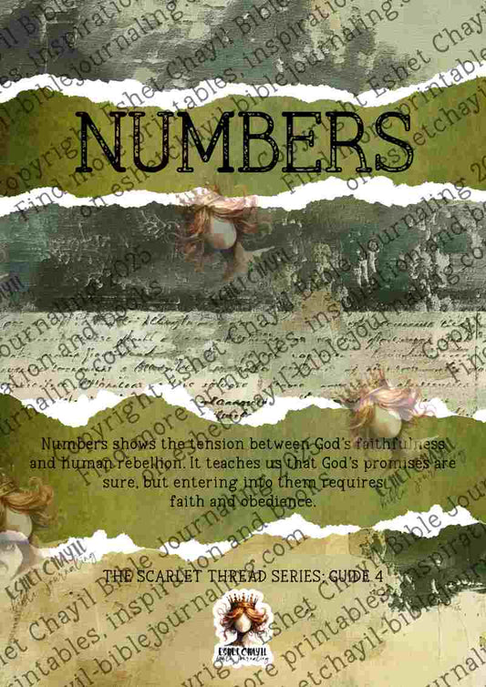 The Scarlet Thread: Numbers Bible Book Summary -  A Bible Study Guide and Printable Ebook, Bible Journaling, Bible Study Guide