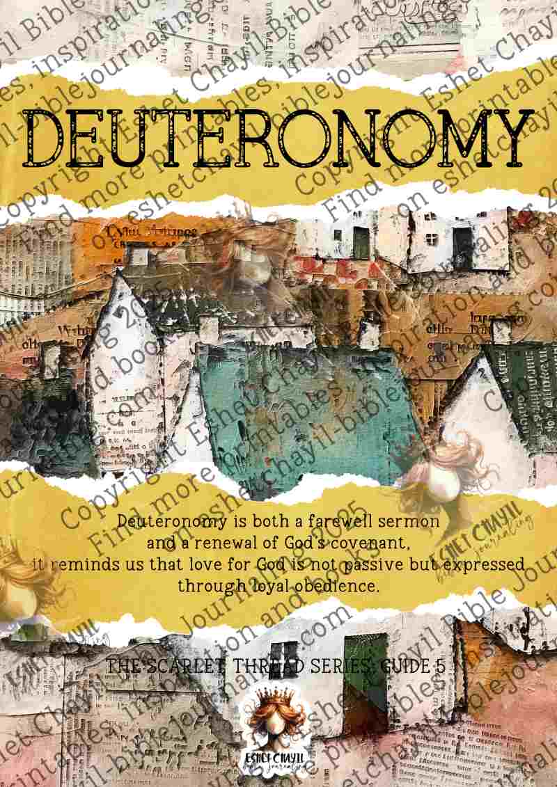 The Scarlet Thread: Deuteronomy Bible Book Summary -  A Bible Study Guide and Printable Ebook, Bible Journaling, Bible Study Guide