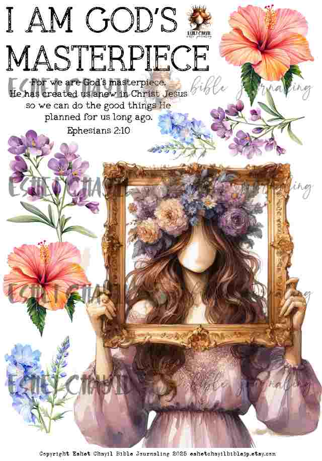 #AFFIRMATION 7 - I am God’s masterpiece – Ephesians 2:10 - Bible Journaling Printable