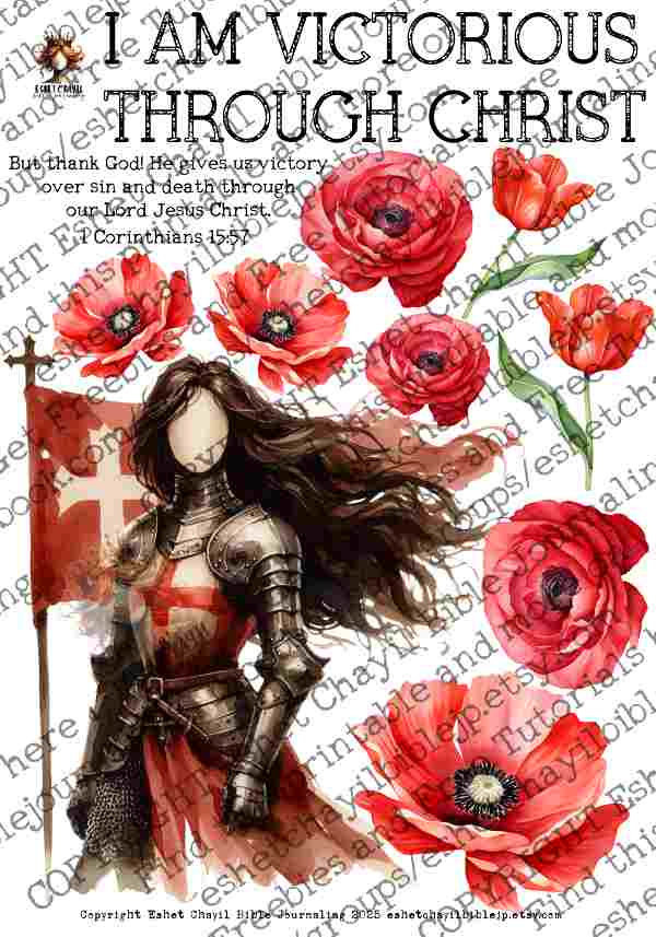 #AFFIRMATION 31 - I am victorious through Christ 1 Corinthians 15:57 - Bible Journaling Printable