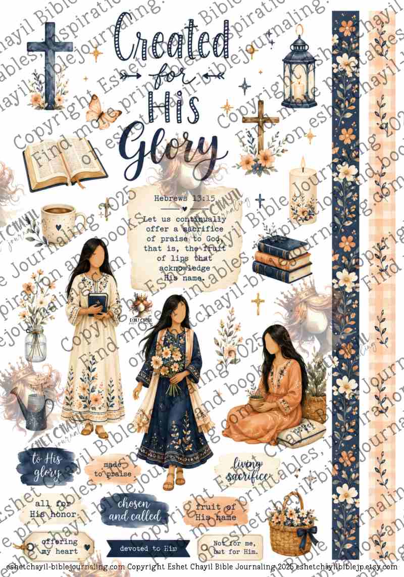 Created for his Glory - ENGLISH - Bible Journaling and Scripture Writing Printable (Copy) (Copy) (Copy)
