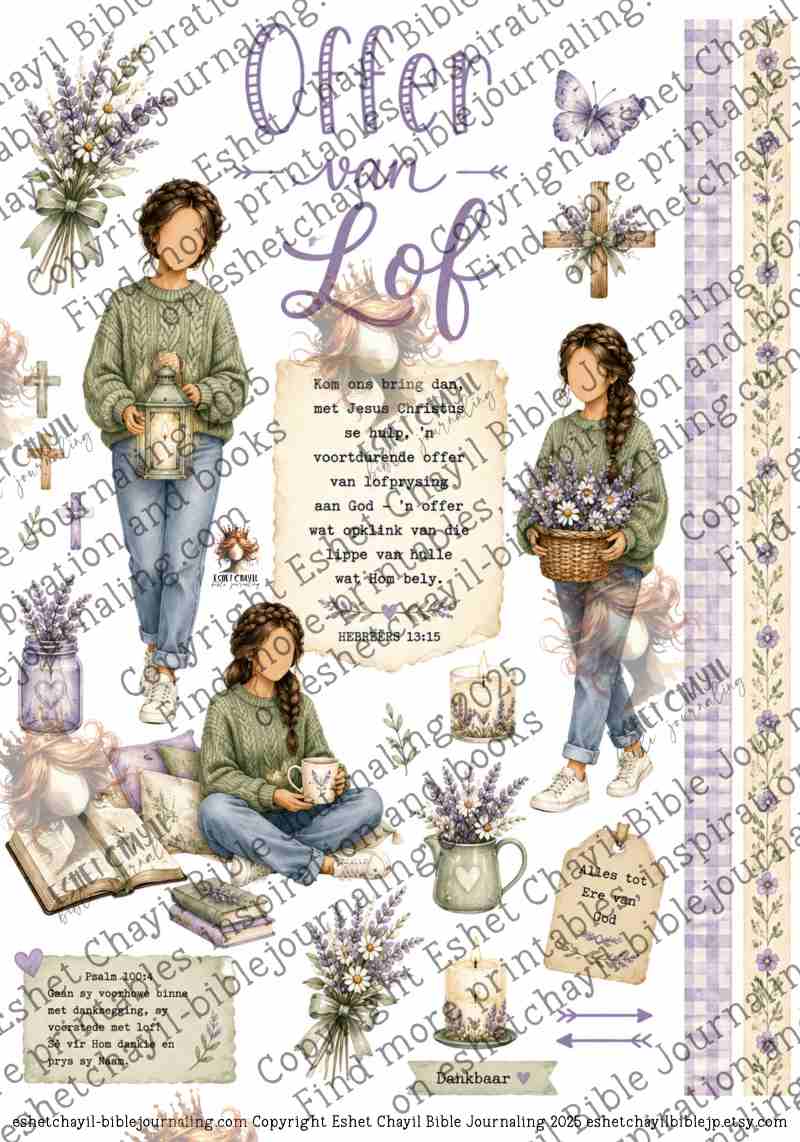 Offer van Lof - AFRIKAANS - Bible Journaling and Scripture Writing Printable (Copy) (Copy)