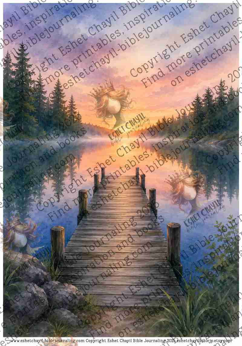 Pastures of Peace Cutout and Collage Ebook - ENGLISH - Bible Journaling and Scripture Writing Printable