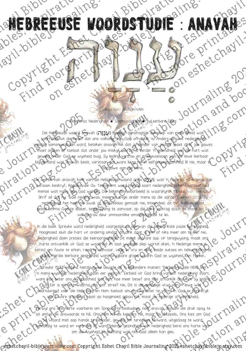 Word 'n Spreuke Vrou Bybelstudie Gids | 43 Bladsy Printable