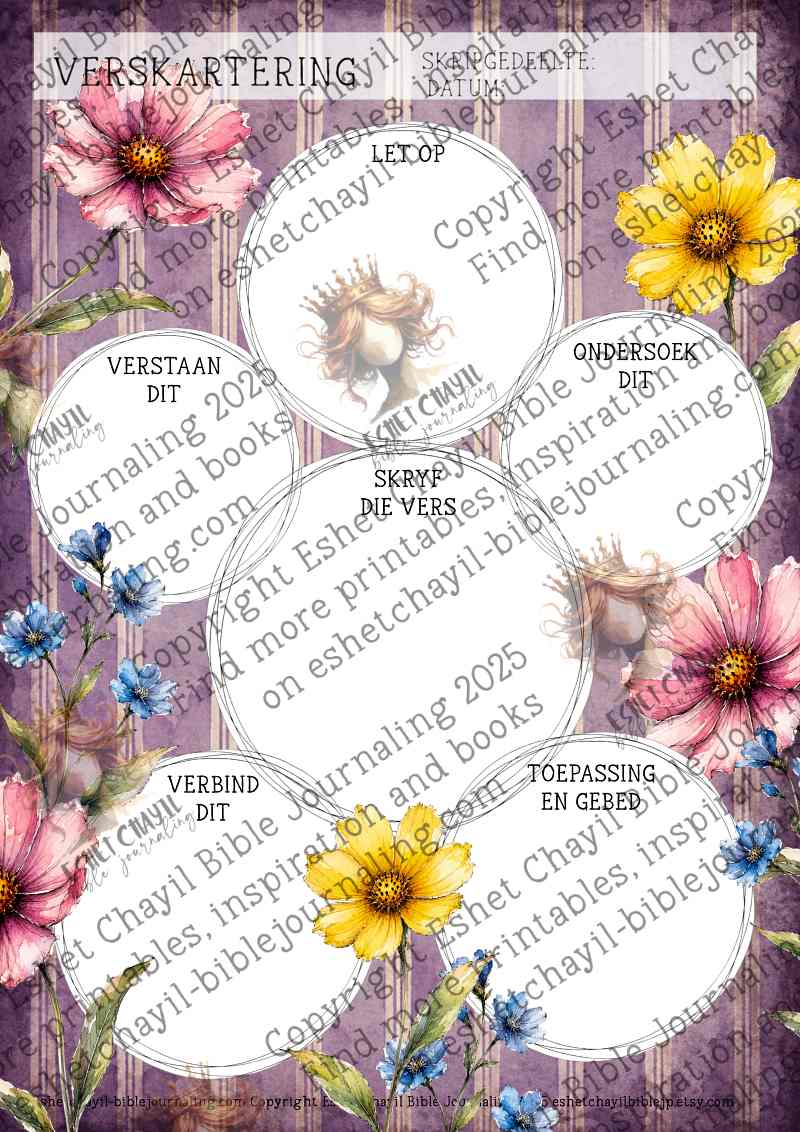 Afrikaanse Verskartering – Veldblomme | A4 Verskaart PDF | Kreatiewe Bybelstudie