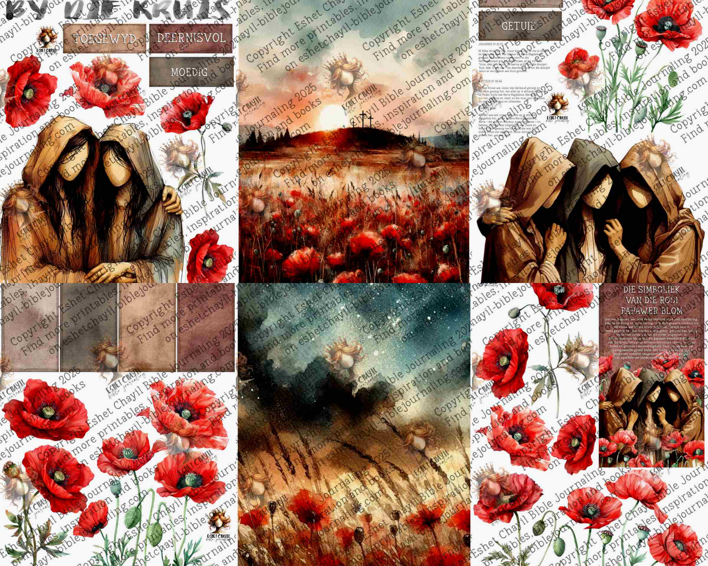 WOB PRINTABLE #P46 WOMAN AT THE CROSS (FACELESS) - AFRIKAANS