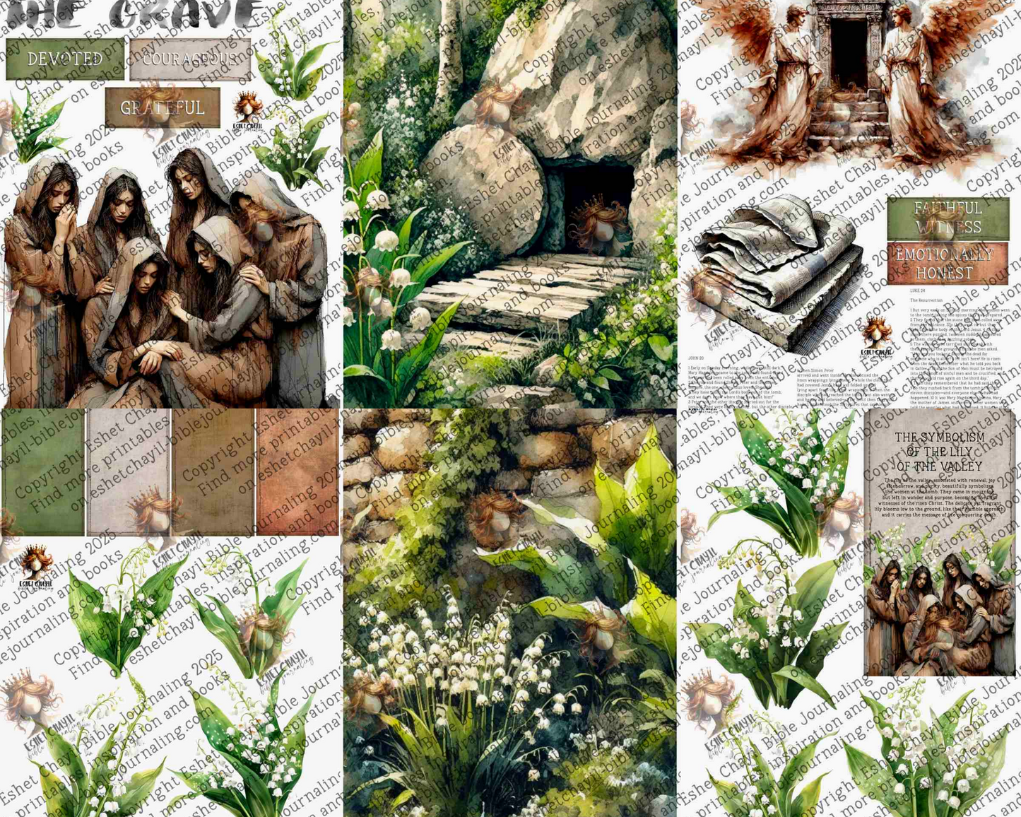 WOB PRINTABLE #P47 WOMAN AT THE GRAVE (DETAILED FACES) - ENGLISH