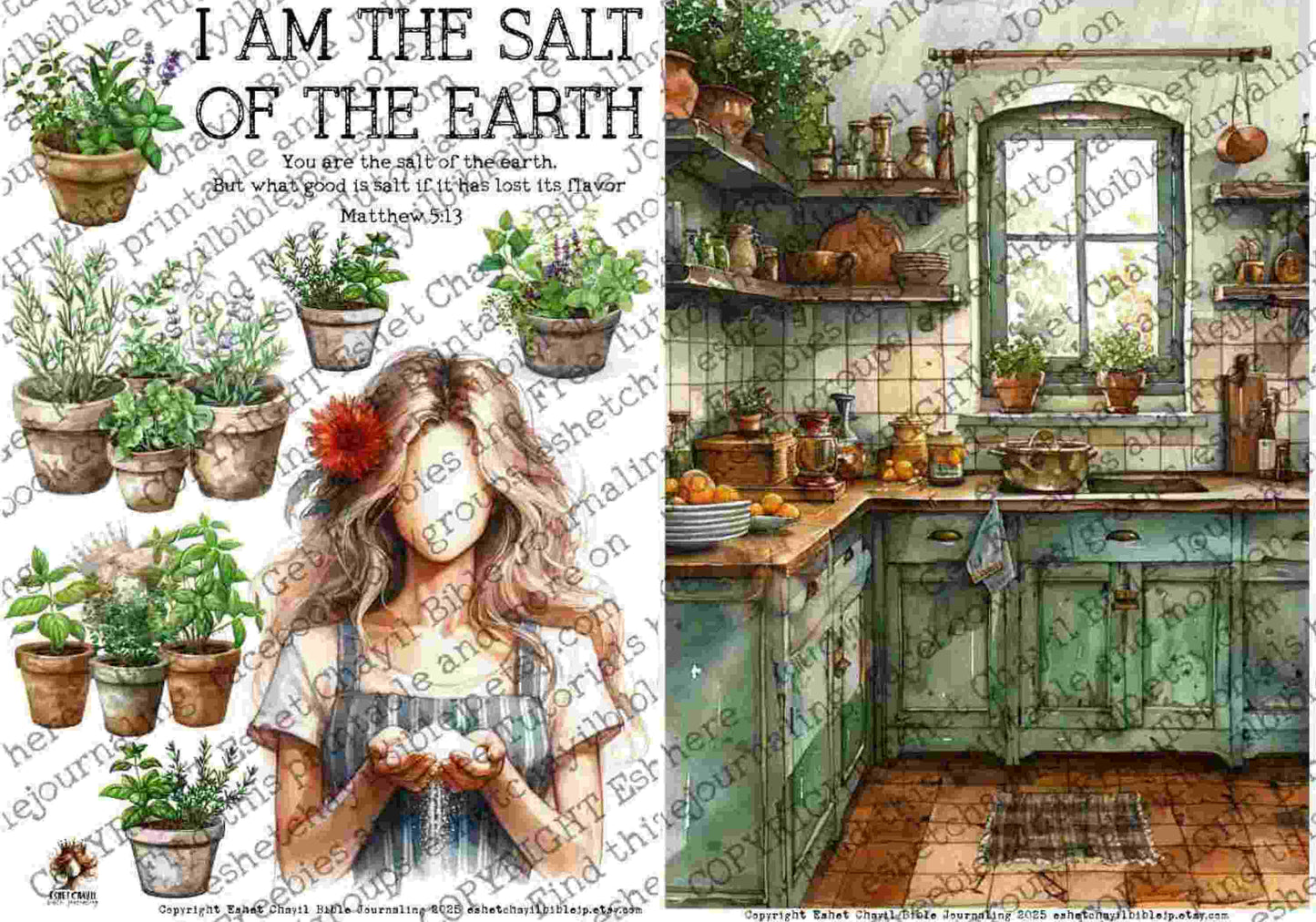#AFFIRMATION 11 -  I am the salt of the earth – Matthew 5:13 - Bible Journaling Printable