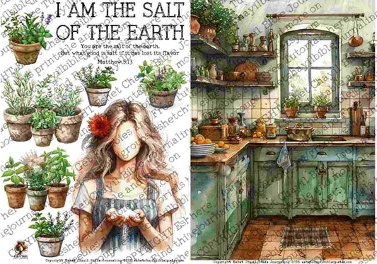 #AFFIRMATION 11 -  I am the salt of the earth – Matthew 5:13 - Bible Journaling Printable