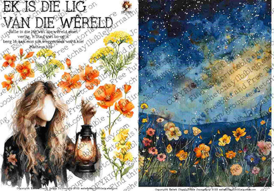 #BEVESTIGING 12 - Ek is die lig van die wêreld – Matteus 5:14  - Bible Journaling Printable