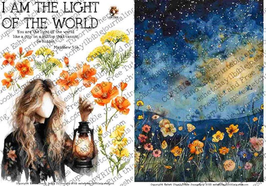 #AFFIRMATION 12 - I am the light of the world – Matthew 5:14  - Bible Journaling Printable
