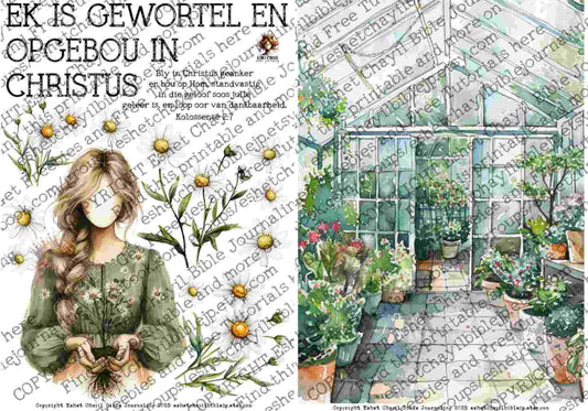 #BEVESTIGING 15 -  Ek is gewortel en opgebou in Christus – Kolossense 2:7 - Bible Journaling Printable