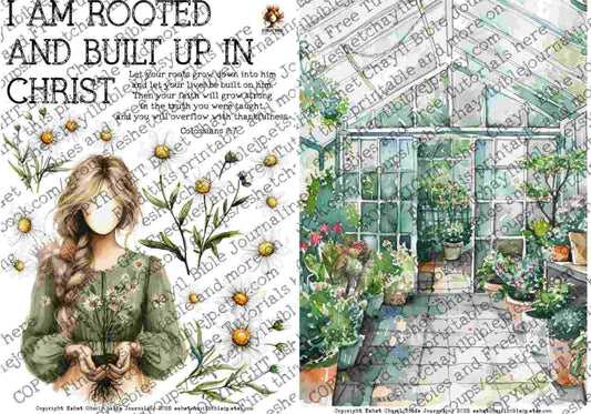 #AFFIRMATION 15 -  I am rooted and built up in Christ – Colossians 2:7  - Bible Journaling Printable