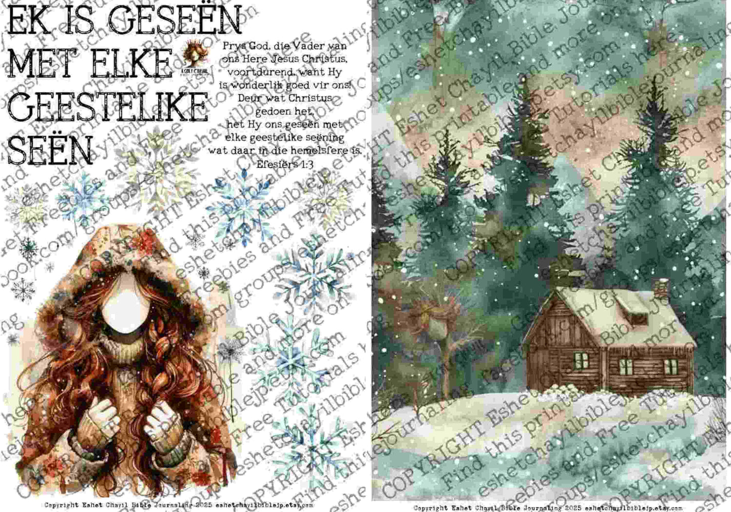 #BEVESTIGING 17 - Ek is geseën met elke geestelike seën – Efesiërs 1:3 - Bible Journaling Printable