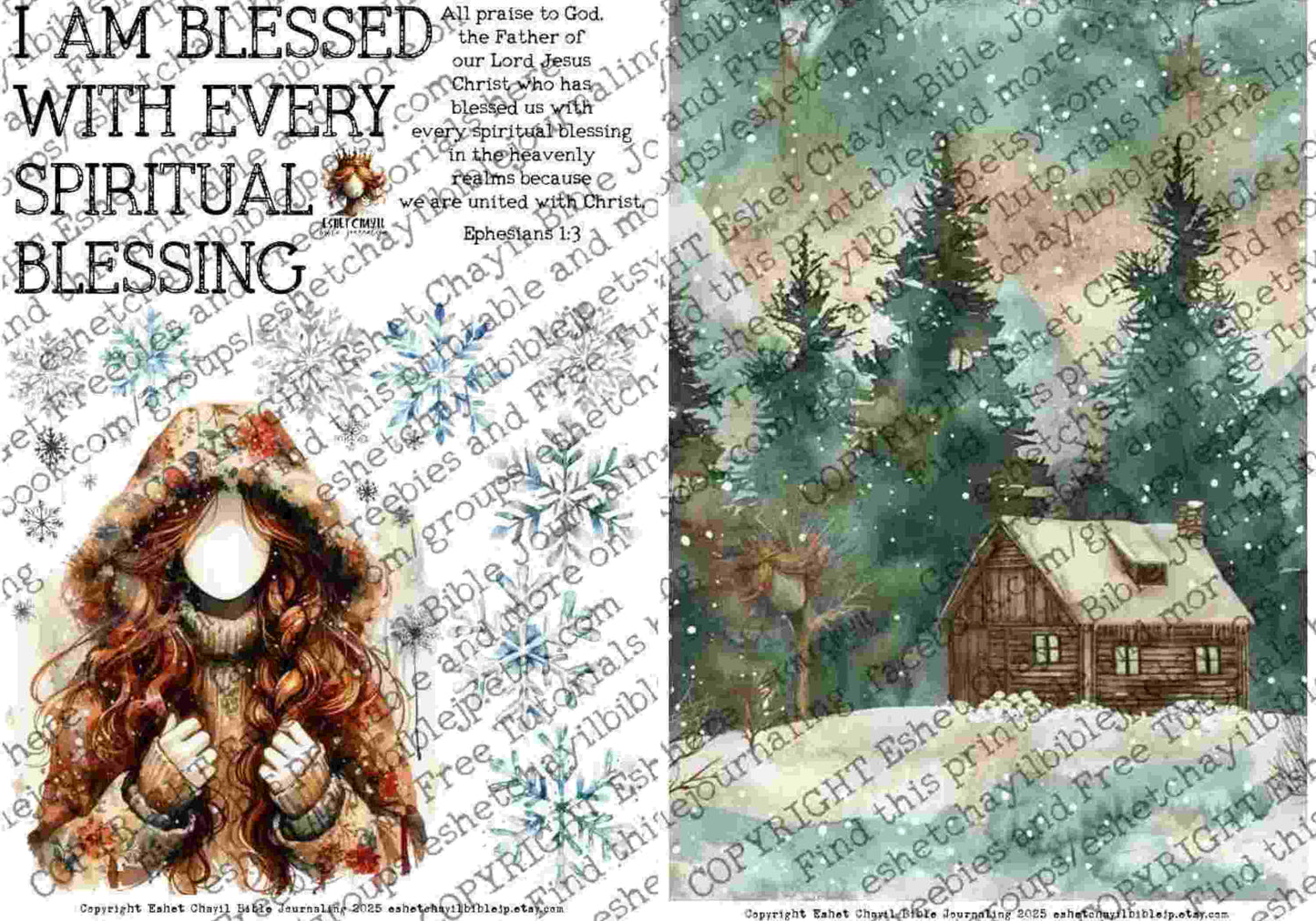 #AFFIRMATION 17 - I am blessed with every spiritual blessing – Ephesians 1:3  - Bible Journaling Printable