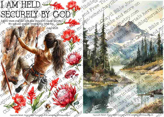 #AFFIRMATION 18 - I am held securely by God – John 10:28 - Bible Journaling Printable