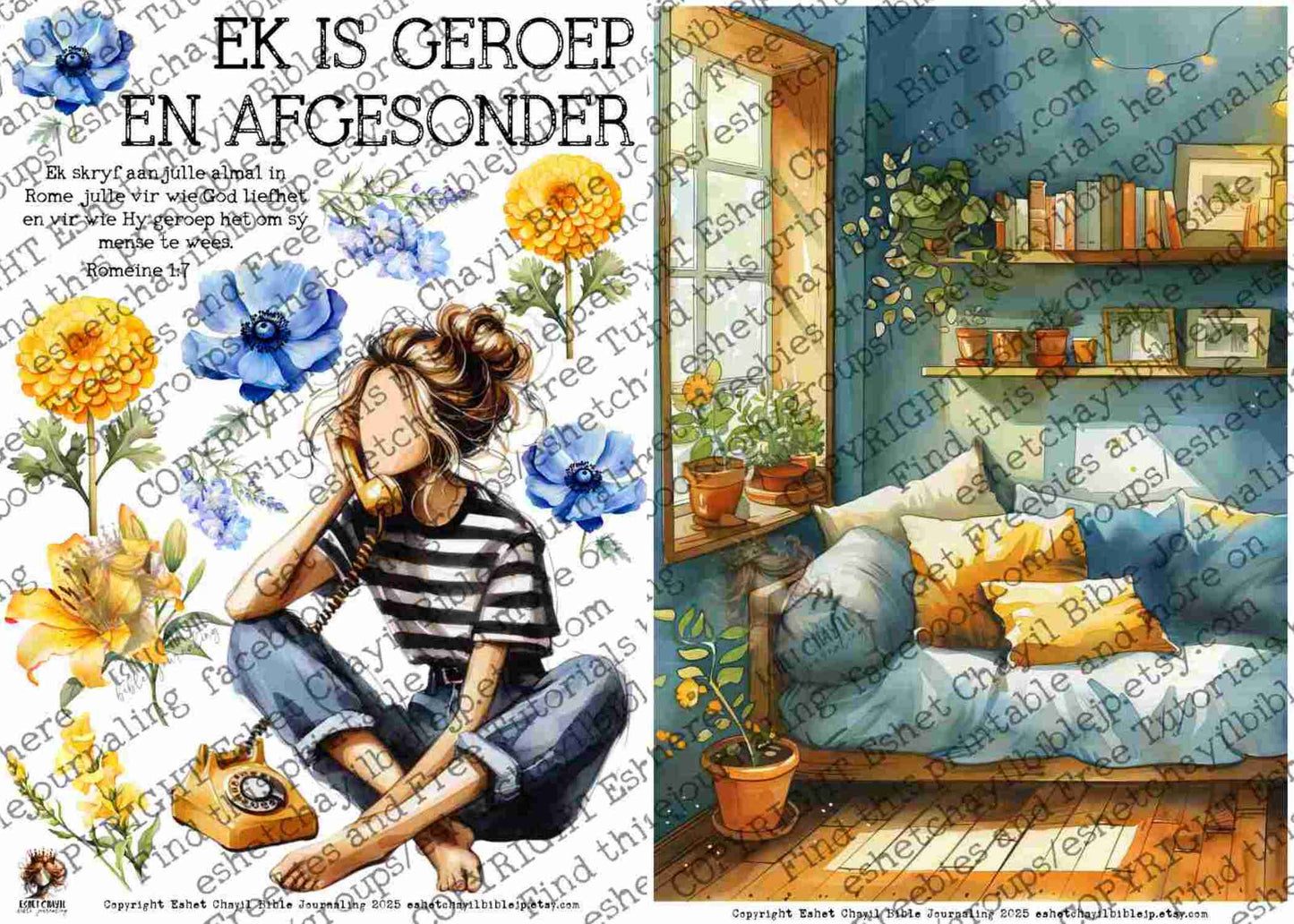 #BEVESTIGING 19 - Ek is geroep en afgesonder – Romeine 1:7  - Bible Journaling Printable