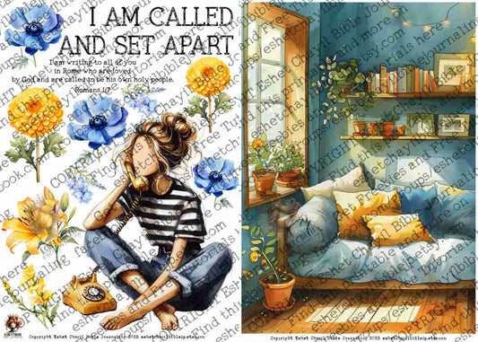 #AFFIRMATION 19 - I am called and set apart – Romans 1:7  - Bible Journaling Printable