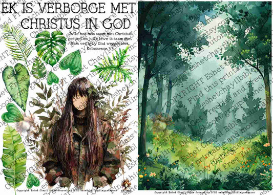 #BEVESTIGING 22 - Ek is verborge met Christus in God – Kolossense 3:3  - Bible Journaling Printable