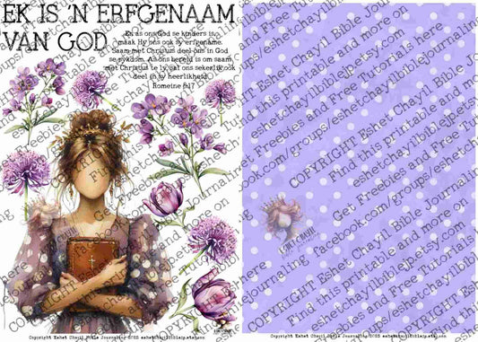 #BEVESTIGING 23 - Ek is ’n erfgenaam van God – Romeine 8:17  - Bible Journaling Printable