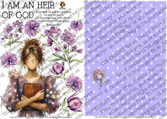 #AFFIRMATION 23 - I am an heir of God – Romans 8:17 - Bible Journaling Printable