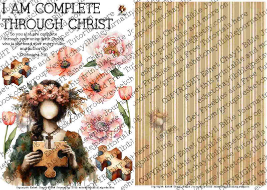 #AFFIRMATION 26 - I am complete through Christ – Colossians 2:10 - Bible Journaling Printable