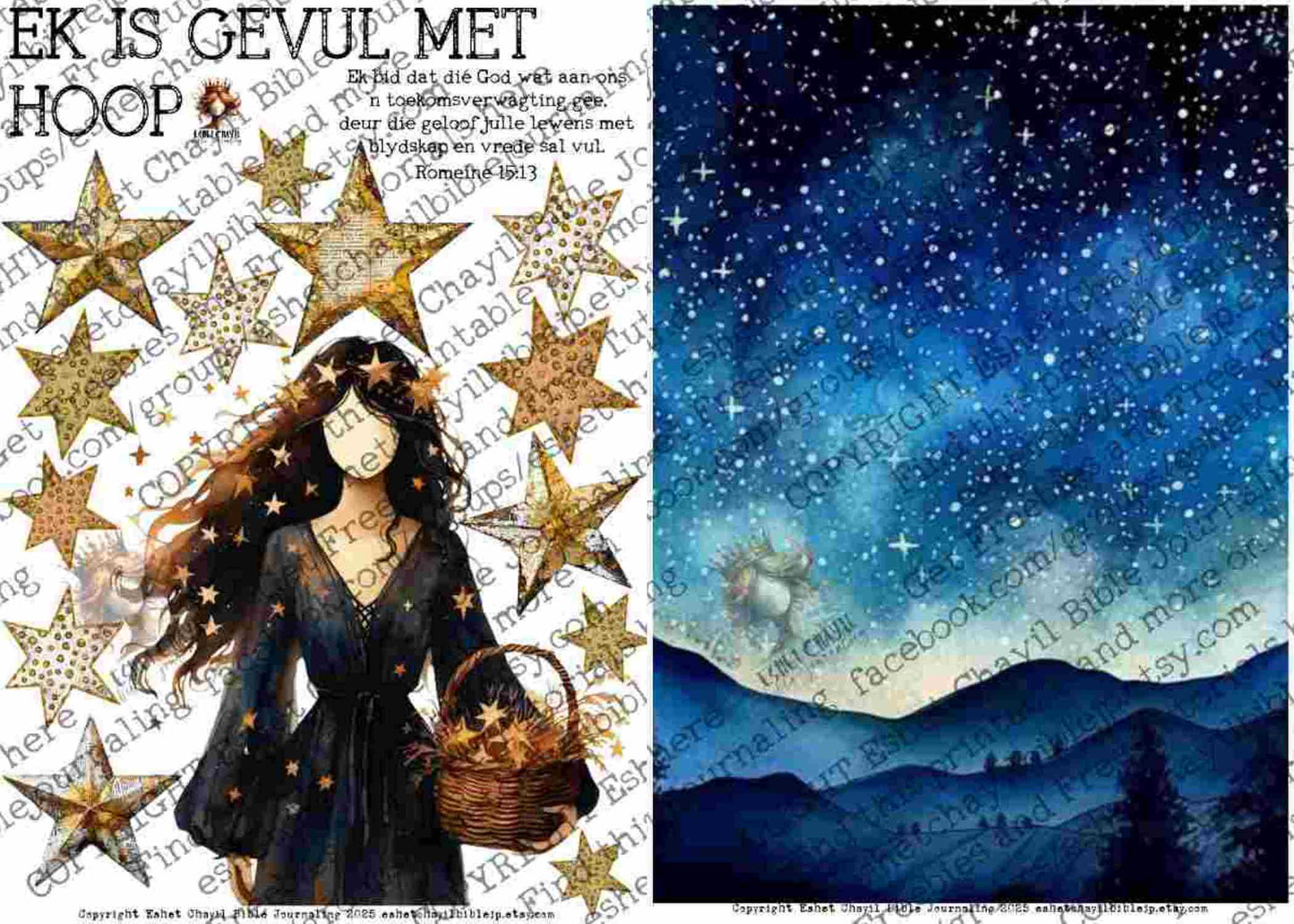 #BEVESTIGING 29 - Ek is gevul met hoop - Romeine 15:13 - Bible Journaling Printable