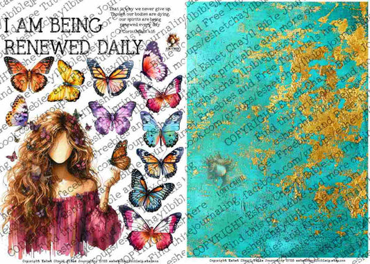 #AFFIRMATION 30 - I am being renewed daily 2 Corinthians 4:16  - Bible Journaling Printable