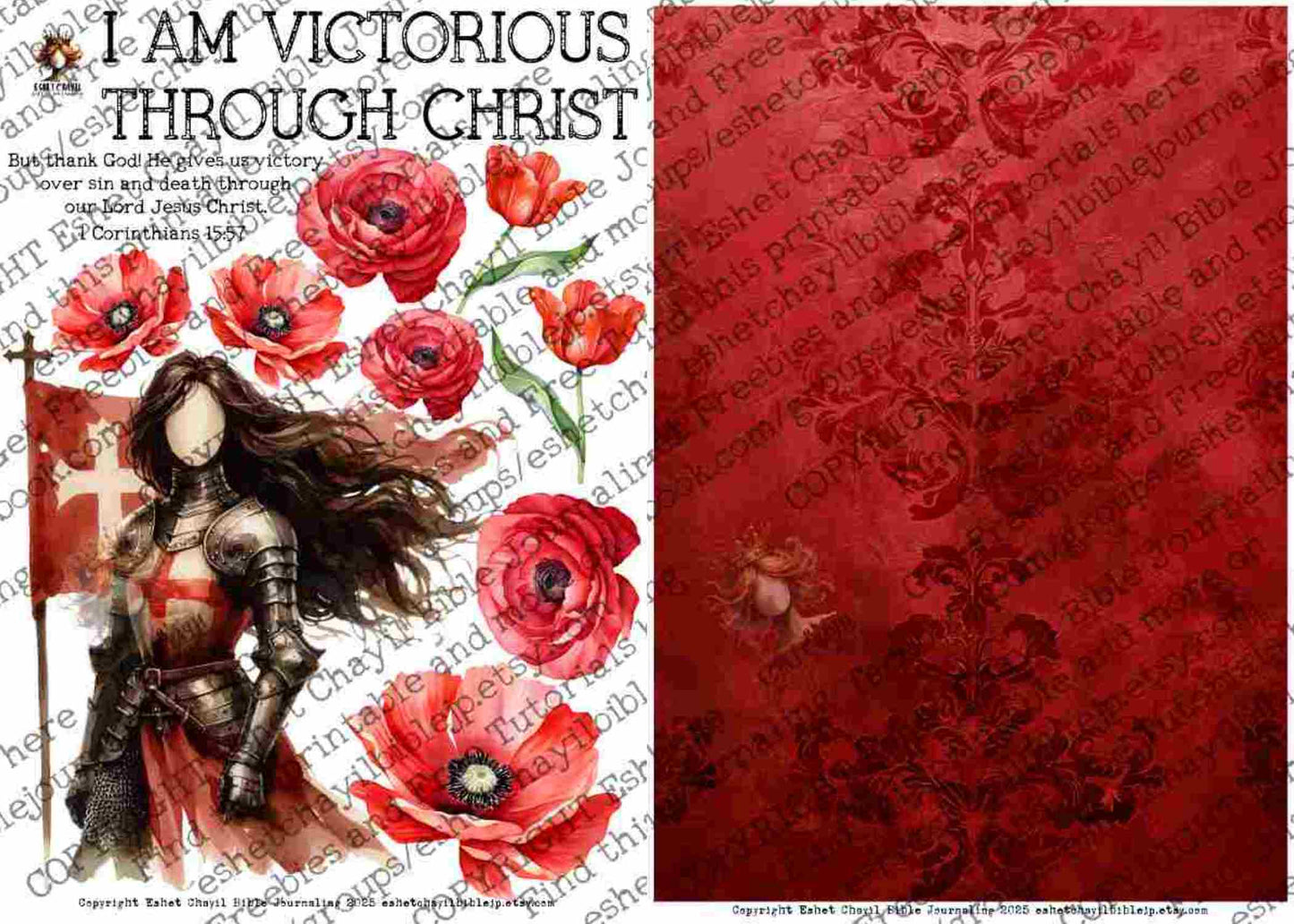 #AFFIRMATION 31 - I am victorious through Christ 1 Corinthians 15:57 - Bible Journaling Printable