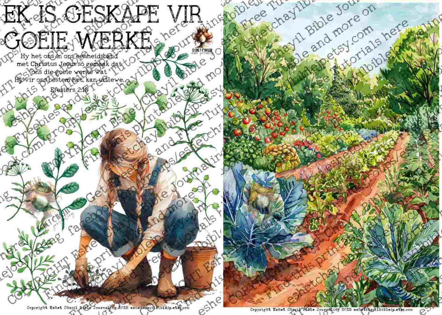 #BEVESTIGING 33 - Ek is geskape vir goeie werke - Efesiërs 2:10 - Bible Journaling Printable