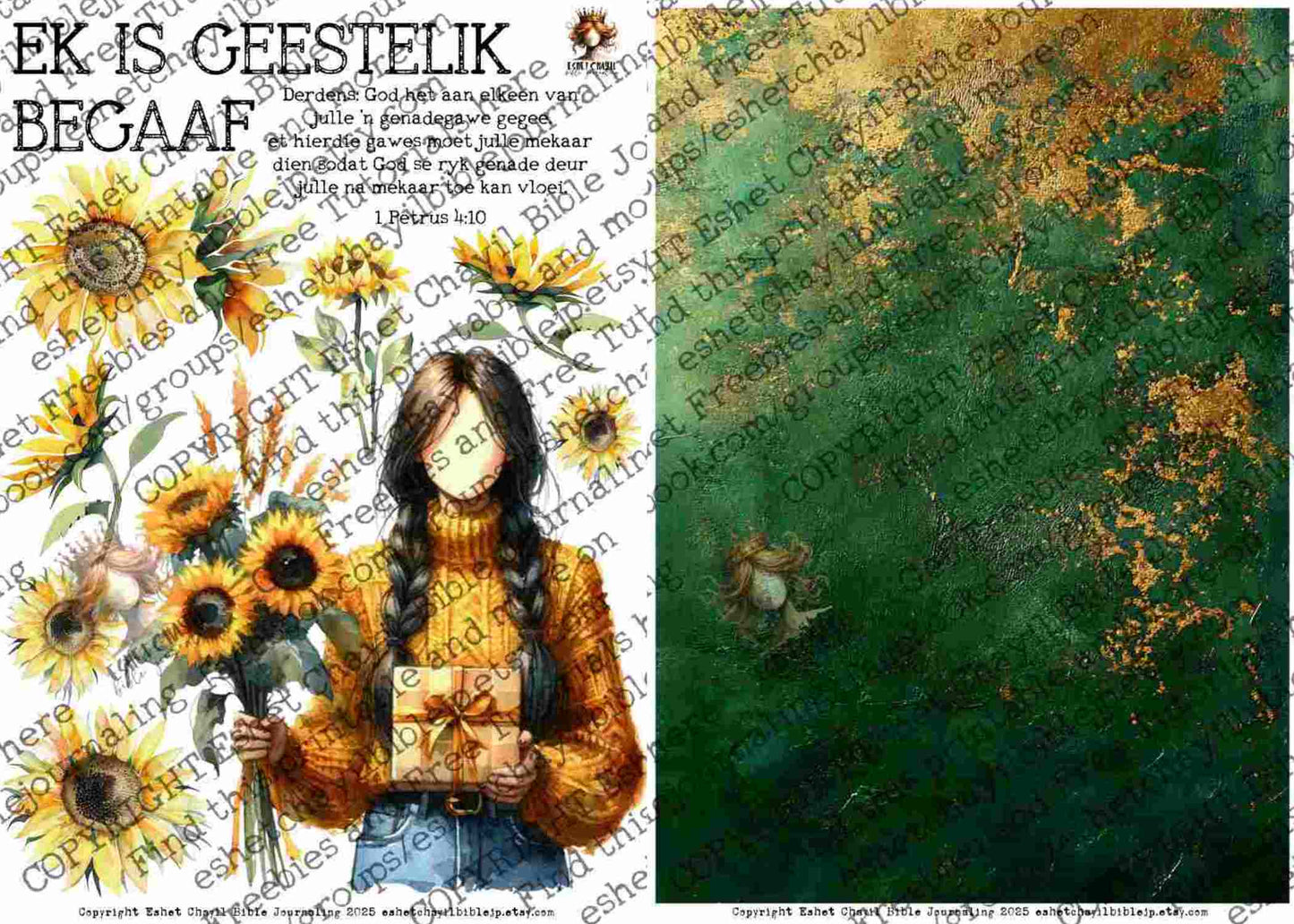 #BEVESTIGING 34 - Ek is geestelik begaaf – 1 Petrus 4:10 - Bible Journaling Printable