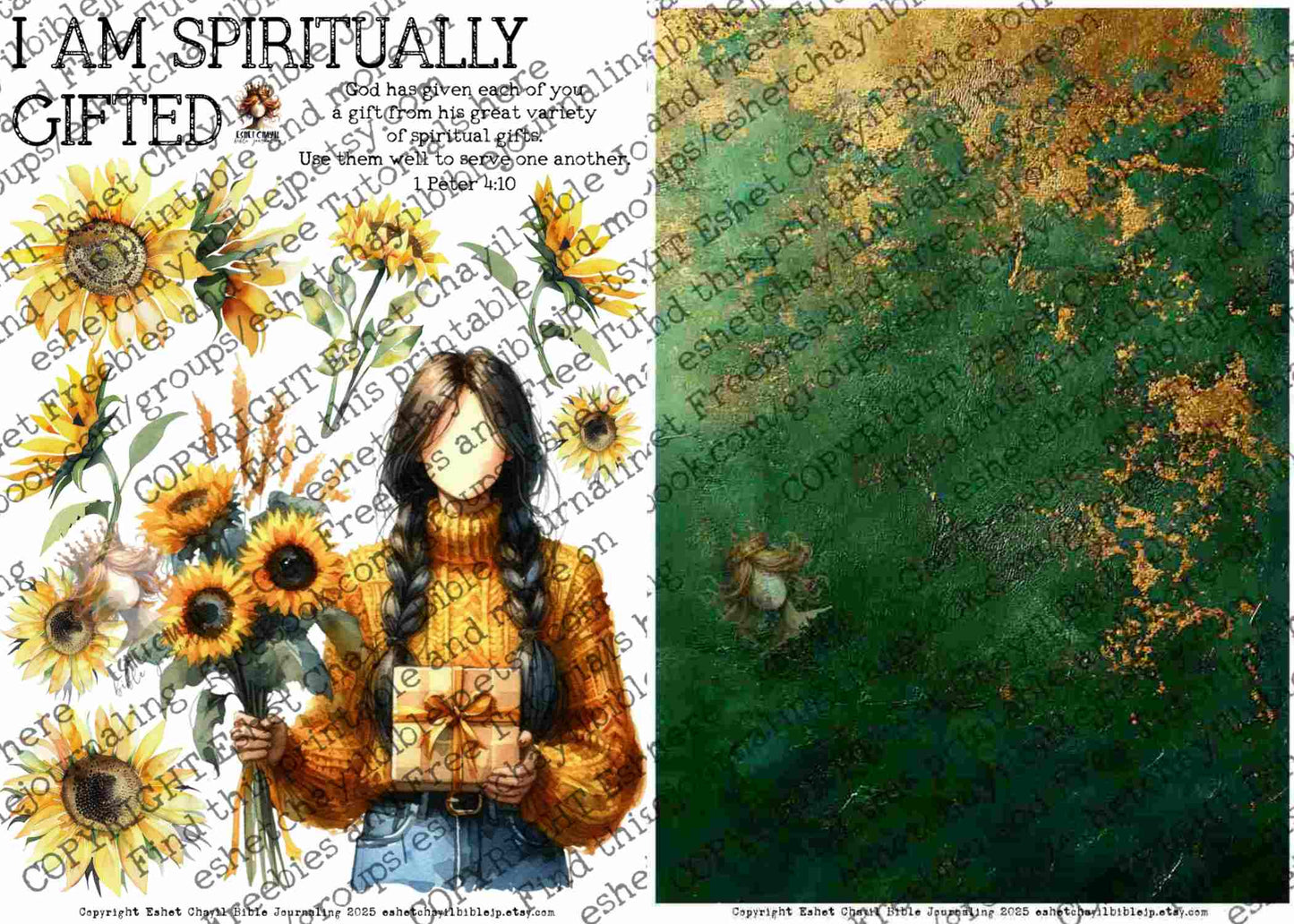 #AFFIRMATION 34 - I am spiritually gifted 1 Peter 4:10   - Bible Journaling Printable