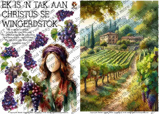 #BEVESTIGING 35 - Ek is ’n tak aan Christus se wingerdstok - Johannes 15:5  - Bible Journaling Printable