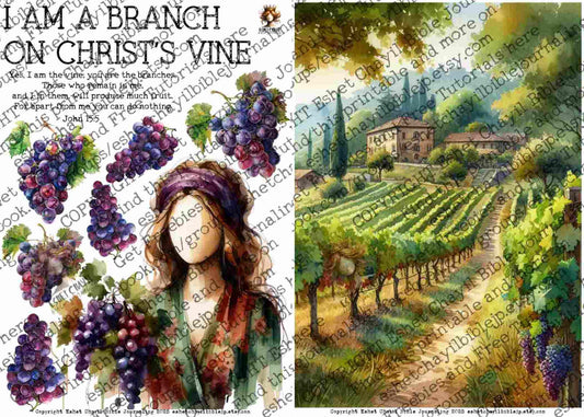 #AFFIRMATION 35 -  I am a branch on Christ’s vine John 15:5  - Bible Journaling Printable