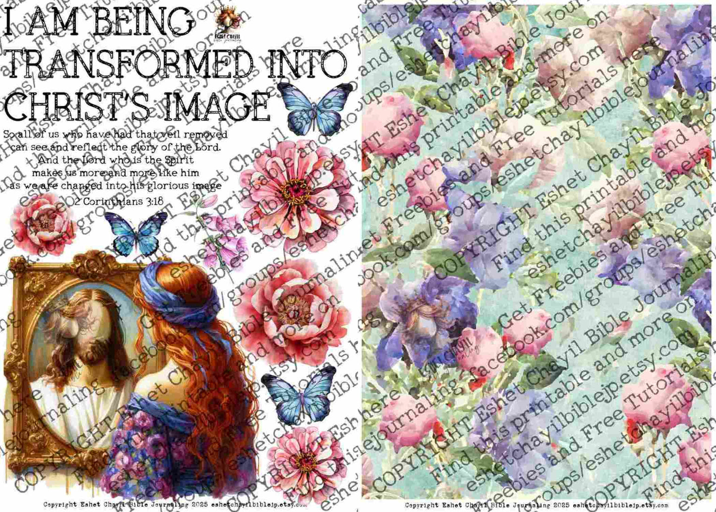 #AFFIRMATION 36 -  I am being transformed into Christ’s image 2 Corinthians 3:18  - Bible Journaling Printable