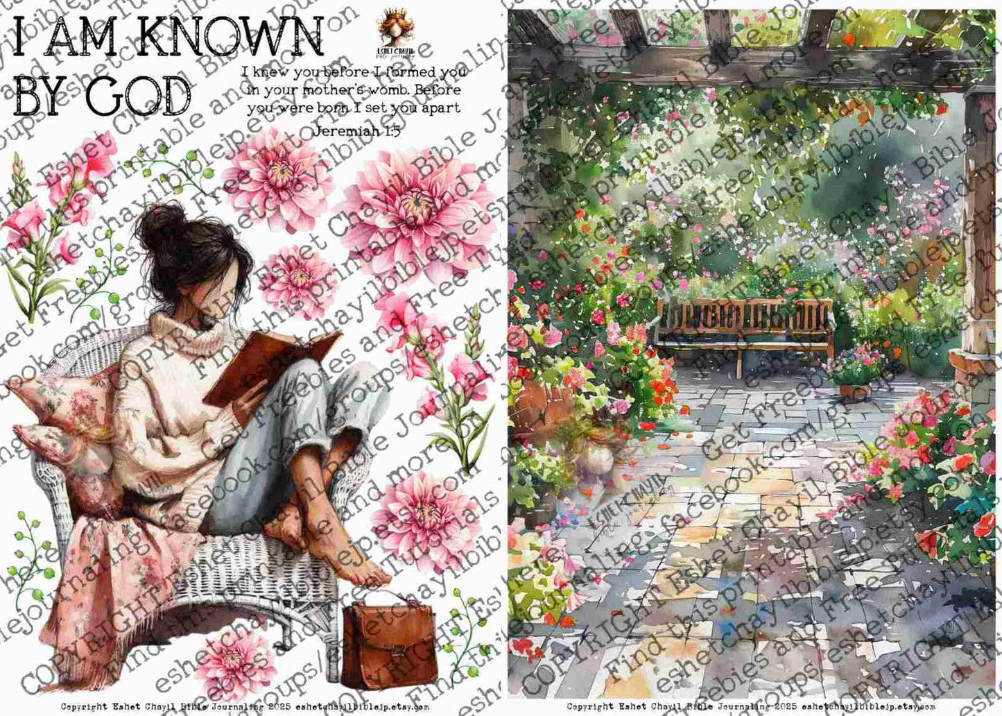 #AFFIRMATION 37 -  I am known by God - Jeremiah 1:5  - Bible Journaling Printable