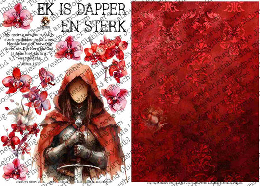 #BEVESTIGING 40 - Ek is dapper en sterk - Josua 1:9 - Bible Journaling Printable