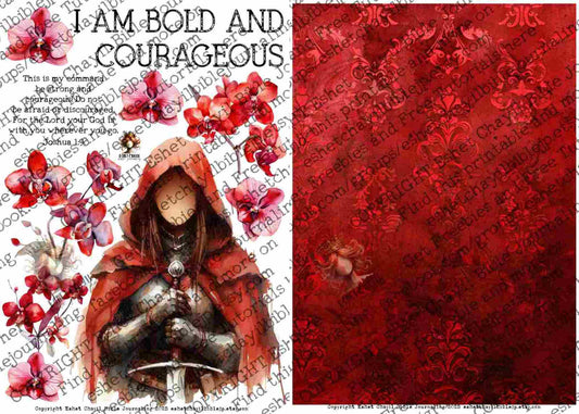 #AFFIRMATION 40 - I am bold and courageous - Joshua 1:9  - Bible Journaling Printable
