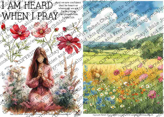 #AFFIRMATION 41 - I am heard when I pray - 1 John 5:14  - Bible Journaling Printable