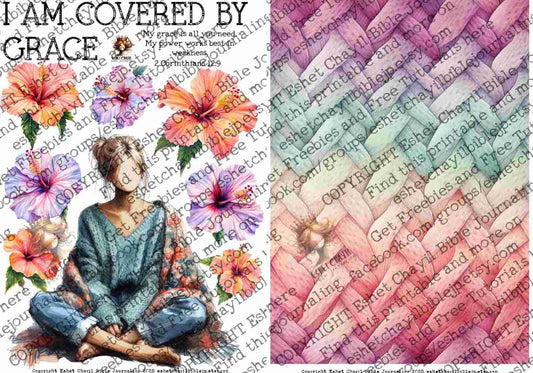 #AFFIRMATION 43 - I am covered by grace – 2 Corinthians 12:9 - Bible Journaling Printable