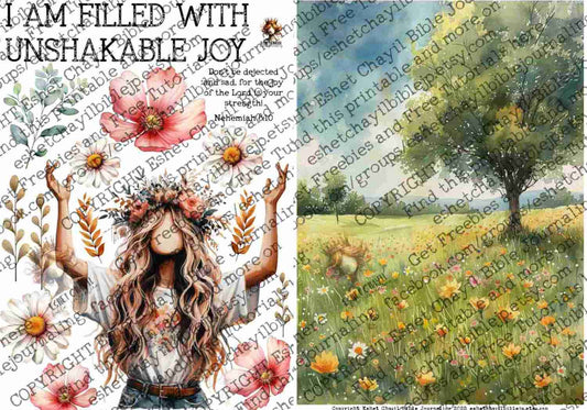 #AFFIRMATION 45 - I am filled with unshakable joy – Nehemiah 8:10 - Bible Journaling Printable