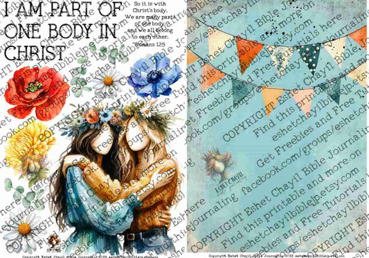 #AFFIRMATION 46 - I am part of one body in Christ – Romans 12:5  - Bible Journaling Printable