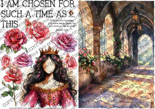 #AFFIRMATION 47 -  I am chosen for such a time as this - Esther 4:14 - Bible Journaling Printable