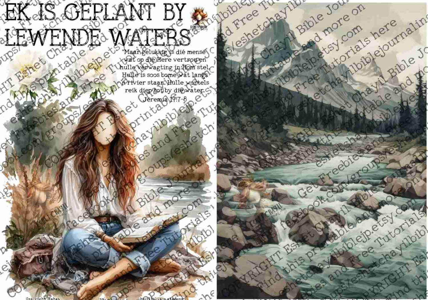 #BEVESTIGING 48 - Ek is geplant by lewende waters - Jeremia 17:7–8 - Bible Journaling Printable