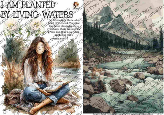 #AFFIRMATION 48 - I am planted by living waters - Jeremiah 17:7-8  - Bible Journaling Printable